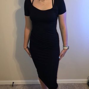 Slim black dress